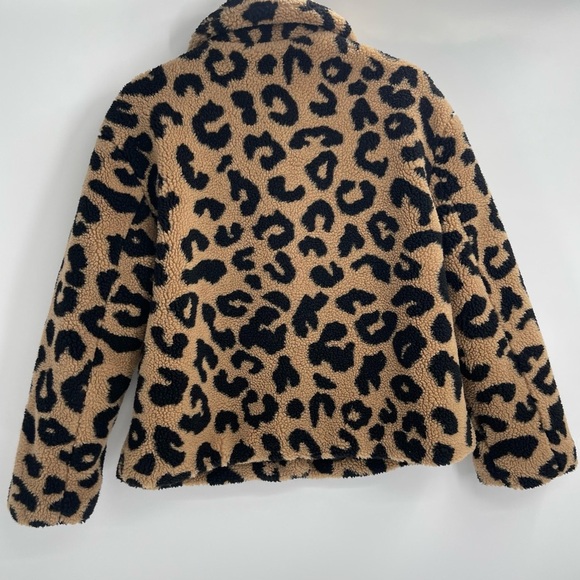 APPARIS anthropologie Animal Print Leopard cheetah Faux Fleece Teddy Jacket xs - Picture 10 of 13